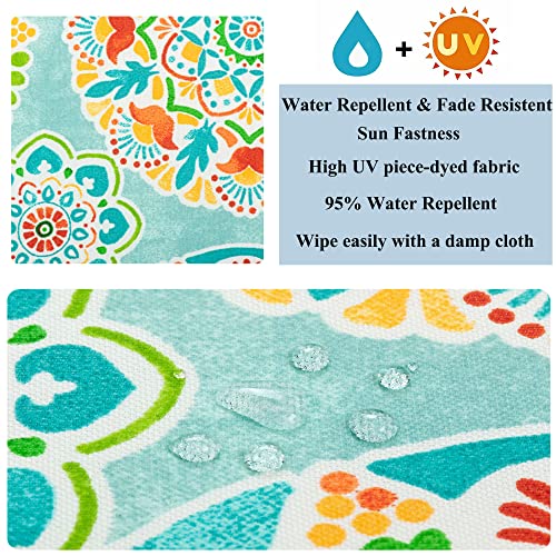 FUNHOME Outdoor Lumbar Pillow Covers 12X20 Inch, No Insert-Cyan Circle - color: Cyan Circle, size: 20"L x 12"W(No Insert)