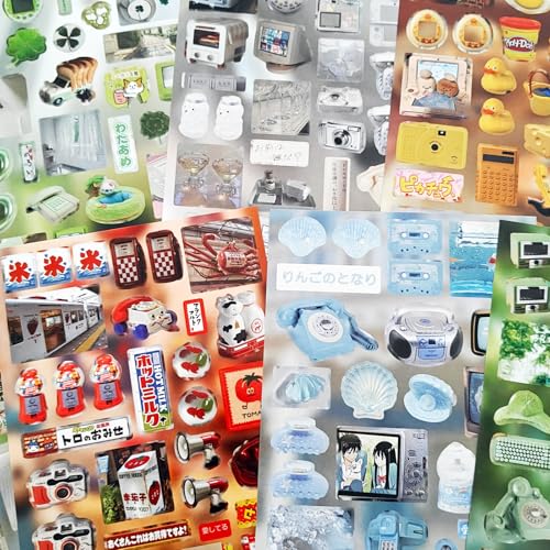 500+ Japanese Stickers Book for Bullet Journaling,20 Sheets Vintage Scrapbook Korean-Style Kawaii Stickers for Scrapbooking Supplies,Journaling,Notebook,Planner,Calandar(Treasury of Culinary Time1) - color: Melody