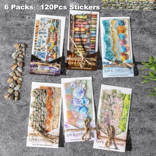 120 Pcs Scenery Stickers for Scrapbooking and Journaling - color: Gallery of Life