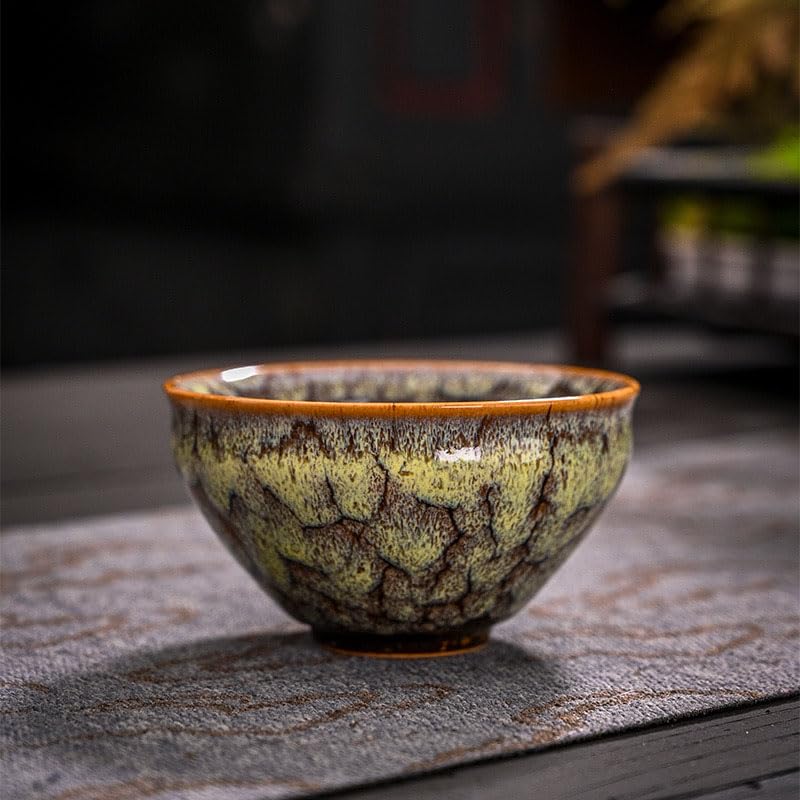 chinese tea cups,gongfu Ceramic Teacup Set, 4.06 oz (120 ml), Set of 5, 5 Colors