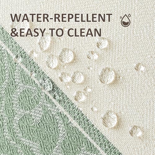 Boho Woven Placemats Set of 4, 14x18 Inch Heat Resistant Dinner Mats - color: Green Bx