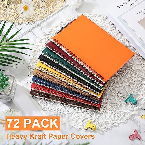 Yahenda 72 Pcs Spiral Notebooks, 1 Subject, Wide Ruled, Multi Color - color: Multi Color