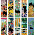 Black Cat Bookmarks, Vintage Oil Painting Paper Book Marks for Book Lovers - style: Black Cat