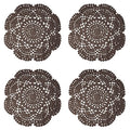 Phantomon 8 Inch Doilies Crochet Round Lace Doily Handmade Placemats 100% Cotton Crocheted Coasters, Pack of 4 (Dark Brown) - color: Dark Brown