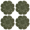 Phantomon 8 Inch Doilies Crochet Round Lace Doily Handmade Placemats 100% Cotton Crocheted Coasters, Pack of 4 (Green) - color: Green