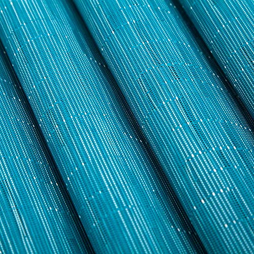 SHACOS Woven Vinyl Placemats Set of 6 Wipe Clean Wasahble Place Mats for Dining Table Heat Resistant Non Slip Table Mats (6, Teal Blue) - color: Teal Blue, size: Set of 6