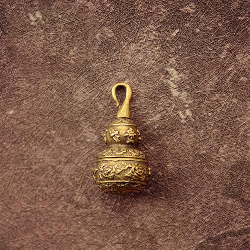 Lucky Cat Charms,Maneki Neko Brass Cat Keychain With Feng Shui Coins,Buddha Statue Kitty Good Luck Charms - color: Gourd-02