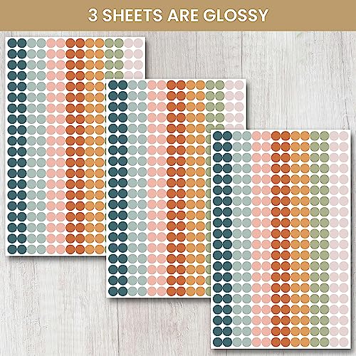 bloom daily planners Color Coding Planner Stickers - Muted Neutrals 1/4" Minimalist Dot Labels - Six Sheets, 1000+ Stickers Per Pack! - Sweater Weather - color: Sweater Weather
