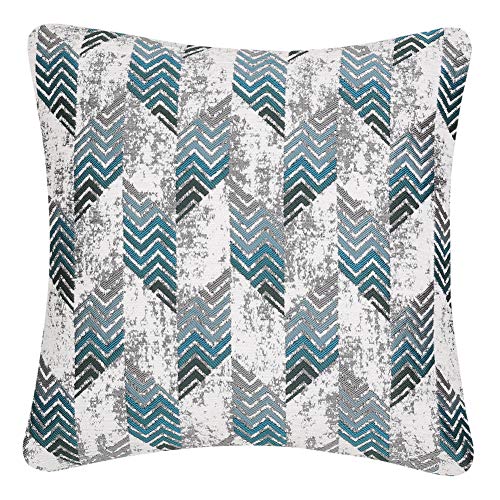 Yeiotsy Pack of 2 Nordic Style Decorative Throw Pillow Covers for Sofa Bed Card Chair Geometric Cushion Cases Jacquard Chenille (Teal Rhombus, 18 X 18 Inches) - color: Teal Rhombus