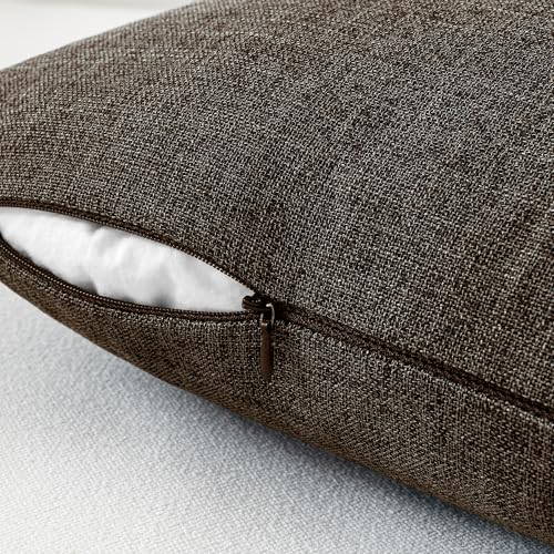 MIULEE Pack of 2 Linen Textured Pillow Covers, 18x18 Inch Dark Brown - color: Dark Brown, size: 18" x 18" (Pack of 2)