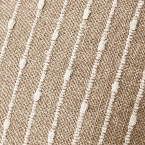 Foindtower Decorative Striped Boucle Throw Pillow Covers 18x18 Inch Camel - color: Camel, size: 18" x 18" (Pack of 2)