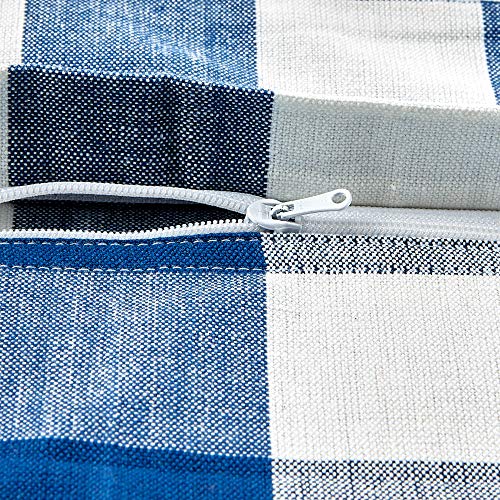 DII 100% Cotton Buffalo Check Pillow Cover Set, Navy & Cream, 20x20, 2 Piece - color: Navy & Cream