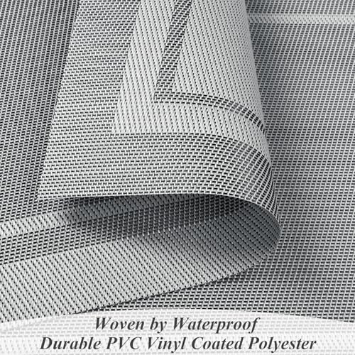 SHACOS Woven Vinyl Placemats Set of 4 Wipe Clean Place Mats for Dining Table Heat Resistant PVC Weave Table Mats Indoor Outdoor (4, Frame Grey) - color: Frame Grey, size: Set of 4