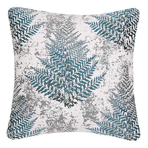 Yeiotsy Pack of 2 Nordic Style Decorative Throw Pillow Covers for Sofa Bed Card Chair Geometric Cushion Cases Jacquard Chenille (Teal Fern, 18 X 18 Inches) - color: Teal Fern
