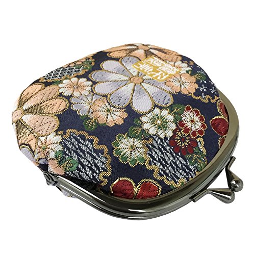 Nishijin brocade round clasp purse/coin purse with lining, size L. (Saikaranman) - color: Saikaranman