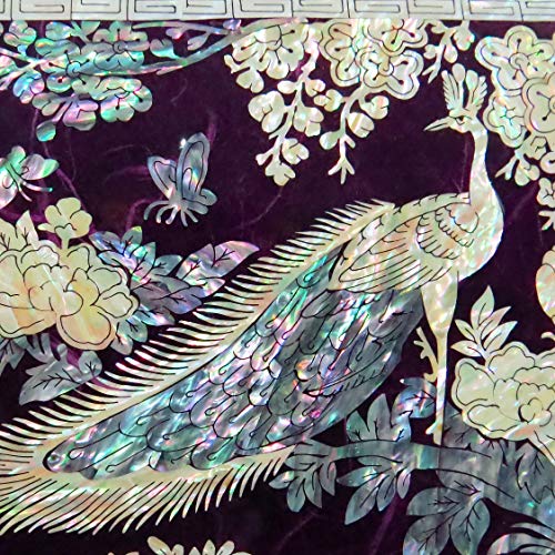 MADDesign Mother of Pearl Jewelry Box Multilevel Peacock Design - color: Purple