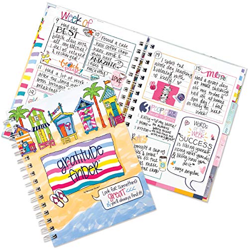 Denise Albright Gratitude Finder® 52 Week Non-Dated Journal for Women, Teens & Girls with 165 Hand-Illustrated Stickers (Beach, Please!) - color: Beach, Please! Gratitude Finder Journal