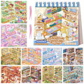 10Pcs Big Size 3D Stickers Scene Book Scenes Sticker - color: Blue
