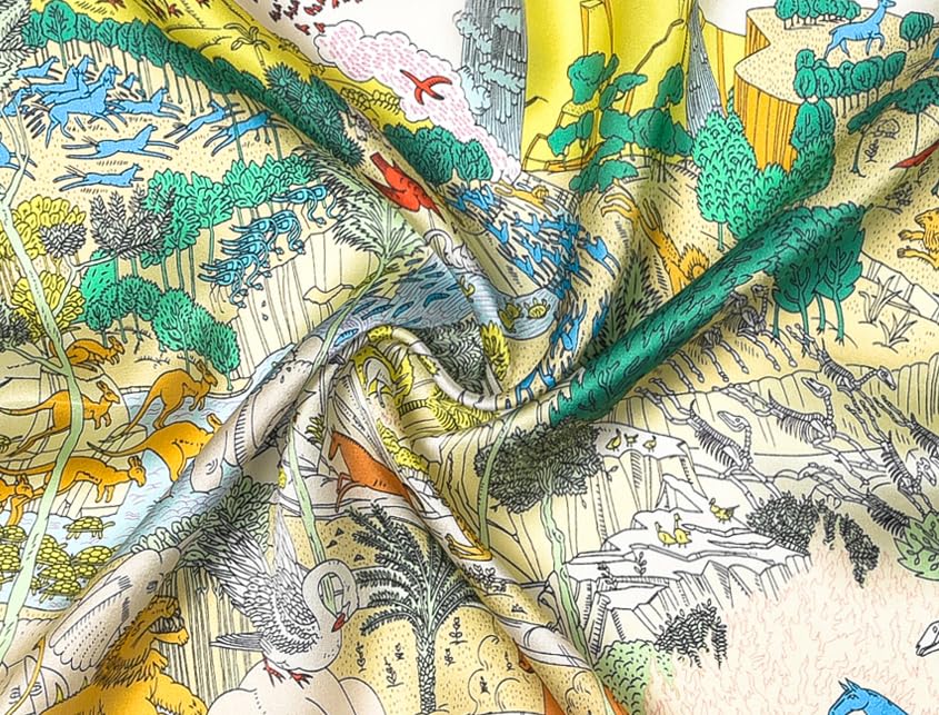 100% Mulberry Silk Scarf - 21" Square Lightweight Neckerchief, Gift Packed - color: Rainforest