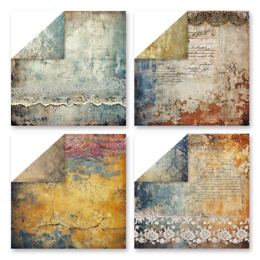 Vintage Lace Scrapbook Pattern Paper Pad 12×12,24 Sheets Double-Sided Coffee Scrapbooking CardStock Paper for Holiday Card Making Supplies DIY Junk Journal Papers. - color: Coffee