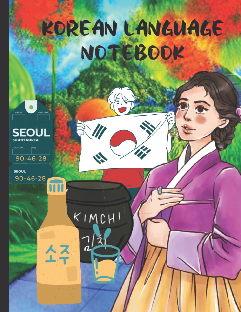 Korean Handwriting Blank Notebook: Hangul Practice Workbook