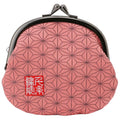 Nishijin brocade round clasp purse/coin purse with lining, size L. (Momoasanoha) - color: Momoasanoha