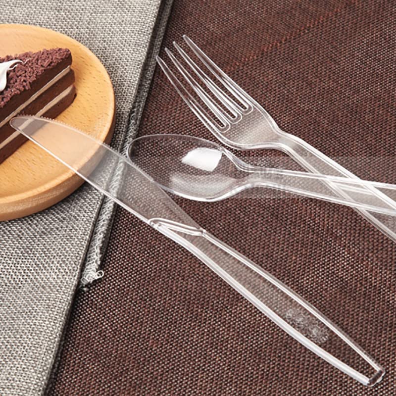 MOACOCK 200 Count Heavy Weight Clear Plastic Spoons - color: Clear