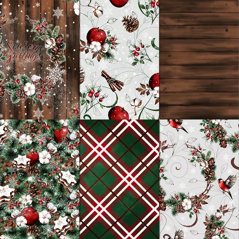 Christmas Scrapbook Pattern Paper Supplies 12×12,24 Sheets Double-Sided Christmas Gingham Scrapbooking CardStock Paper Pad for Holiday Cardmaking DIY Junk Journal Papers - color: Merry Christmas 2