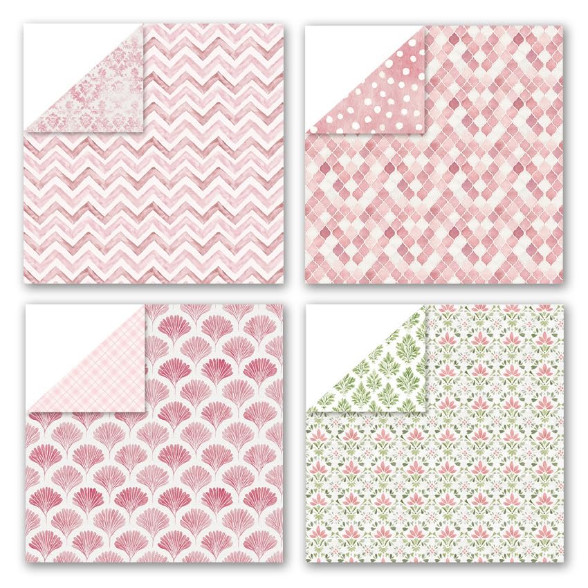Scrapbook Paper & Scrapbooking Supplies, Bloom 6x6 Double-Sided Patterned Cardstock Pad, Floral Craft Sheets for Junk Journaling, Card Making & Scrap Book, 24 Sheets - color: Bloom