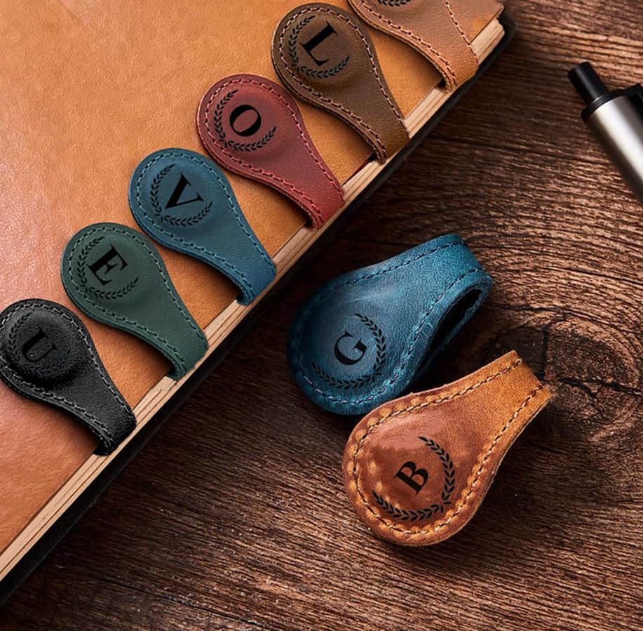 3Pcs Personalized Leather Magnetic Bookmark, 26 Letters Bookmarks Customized Engraved Initial Book Mark Cute Custom Marker Meaningful Gift for Women Men Book Lovers (X, 1Bird+1Heart+1Book) - color: X, size: 1Bird+1Heart+1Book