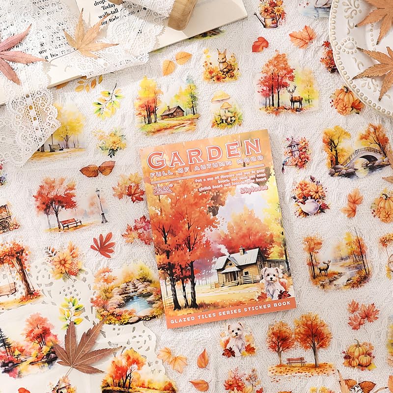 TIAMECH Glazed Tile House Autumn Garden Sticker Book - color: Autumn Garden
