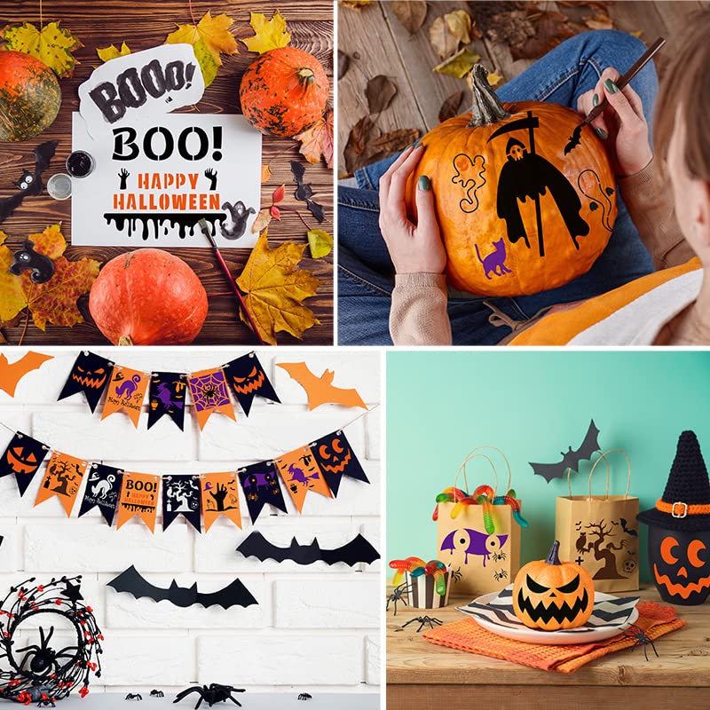 Halloween Stencils for Painting, 12 Pcs 6 Inch for Wood Signs Canvas - color: Halloween 6"