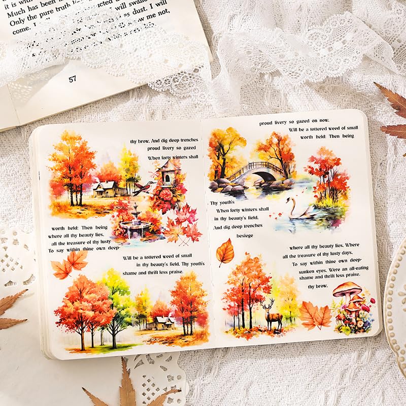TIAMECH Glazed Tile House Water Mountain Sticker Book - color: Water Mountain House